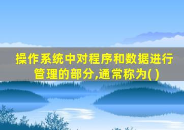 操作系统中对程序和数据进行管理的部分,通常称为( )